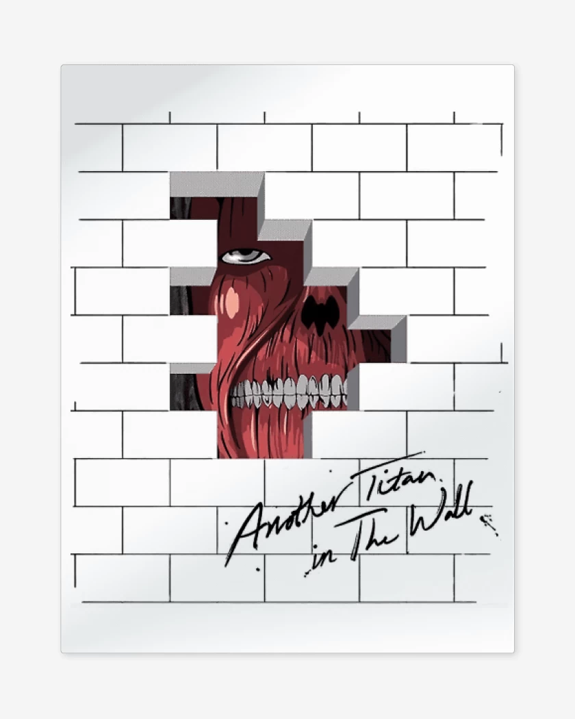 Print metalico Blanco de Otro Titán en el Muro