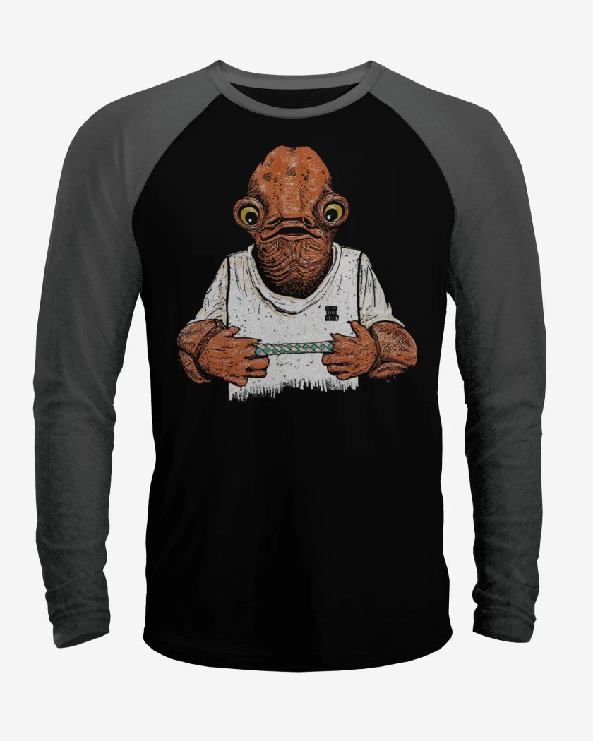 Polera Raglan Negro / Negro Heather de Es una Trampa!