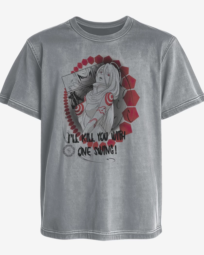 Polera desgastada Gris Melange de Shiro 2