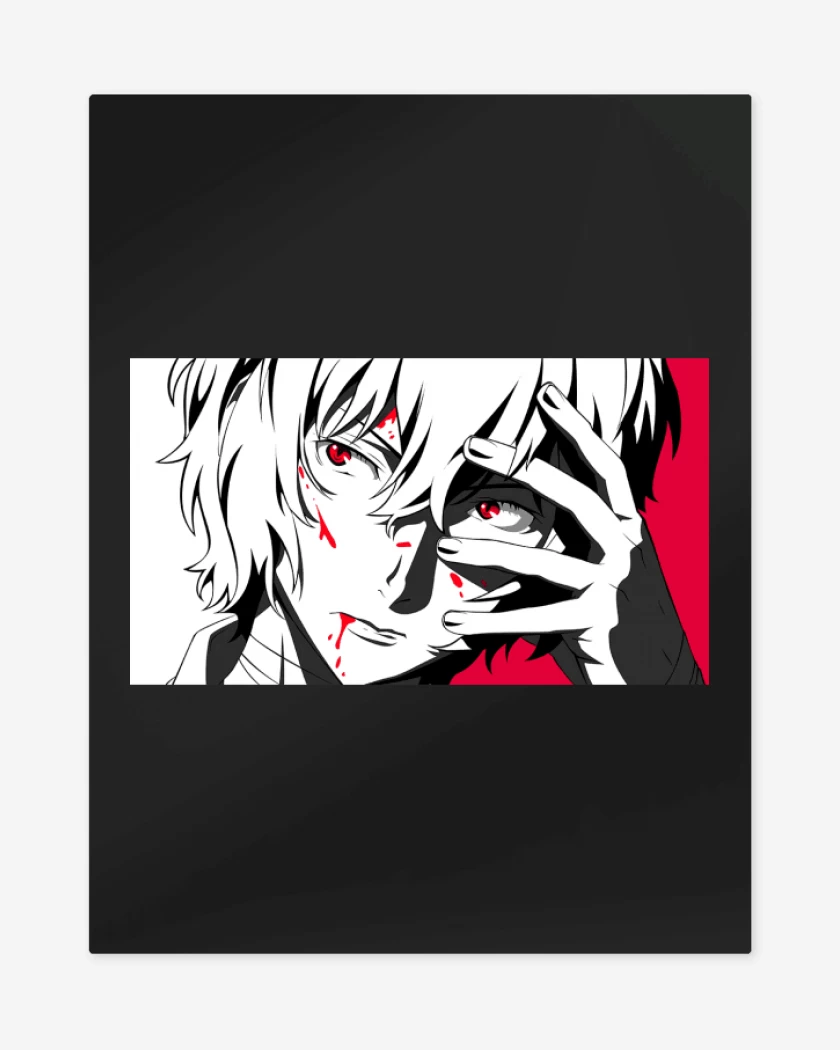 Print metalico Negro de Dazai Osamu