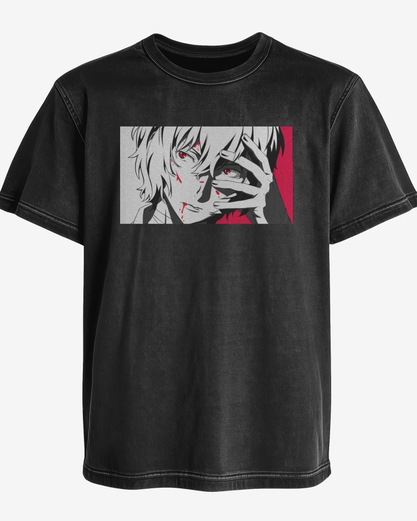 Polera desgastada Negro de Dazai Osamu