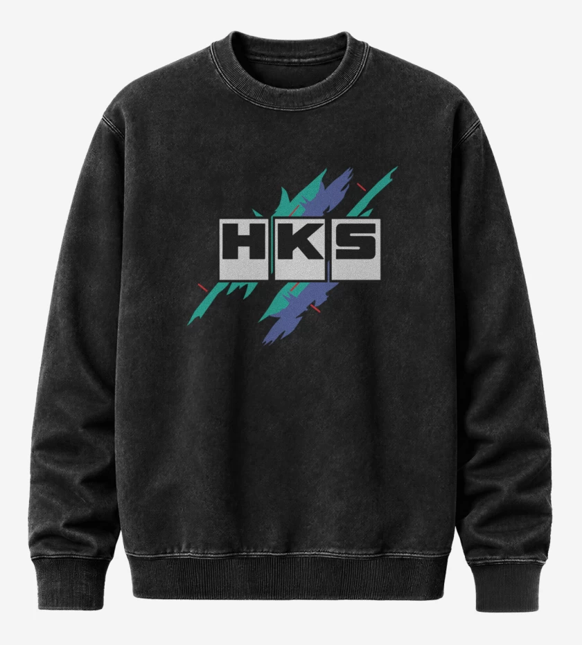 Poleron Polo Acid Wash Negro de HKS 1