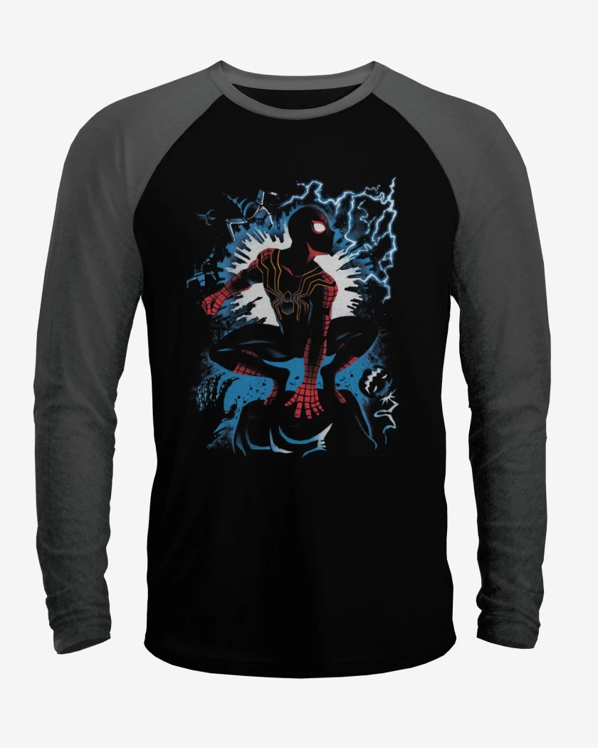 Polera Raglan Negro / Negro Heather de Multispider