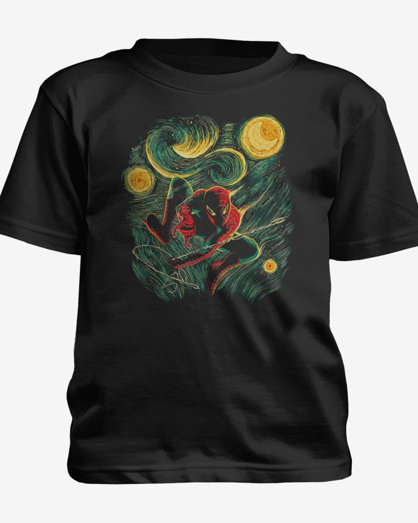 Polera de niño Negro de Spider van gogh