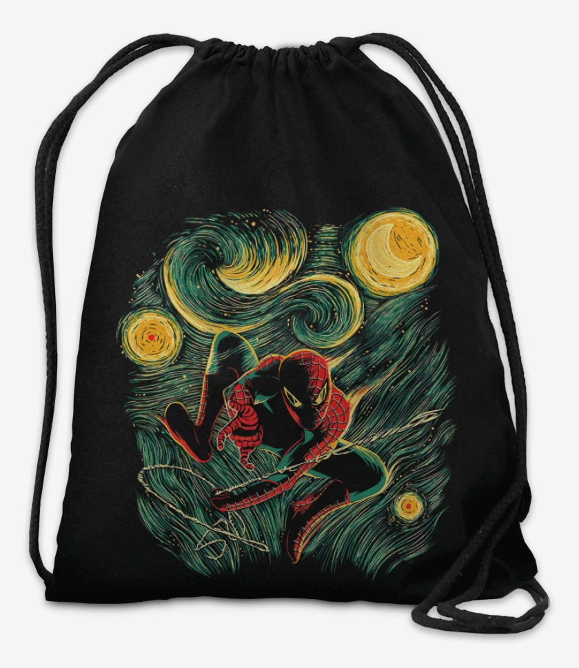 Mochila Negro de Spider van gogh