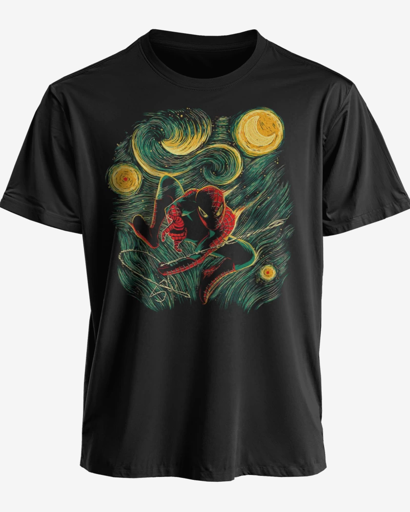 Polera premium Negro de Spider van gogh