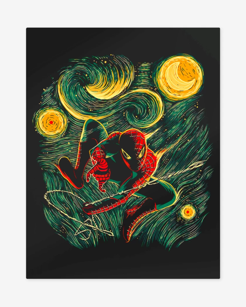 Print metalico Negro de Spider van gogh