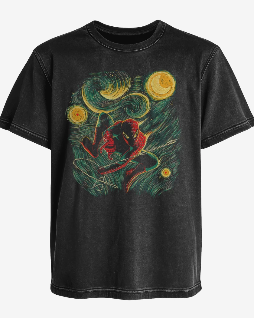 Polera desgastada Spider van gogh