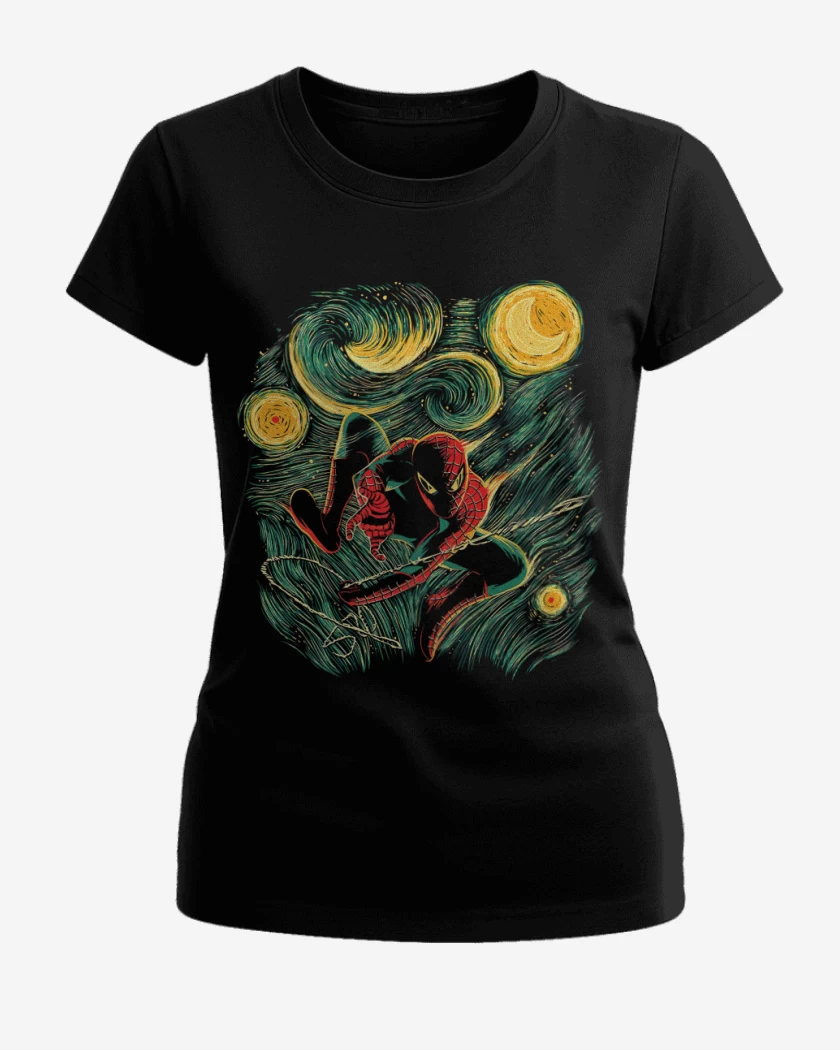 Polera de Mujer Negro de Spider van gogh