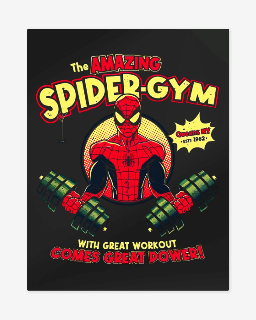 Print metalico Negro de Spider GYM