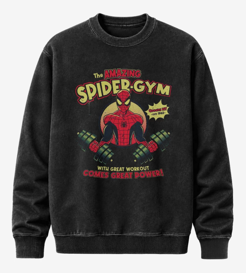 Poleron Polo Acid Wash Negro de Spider GYM