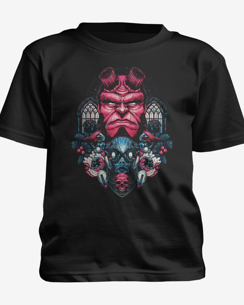 Polera de niño Negro de Hellboy and Sapiens