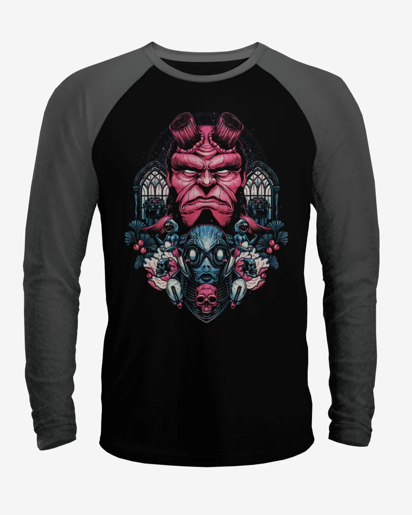 Polera Raglan Hellboy and Sapiens