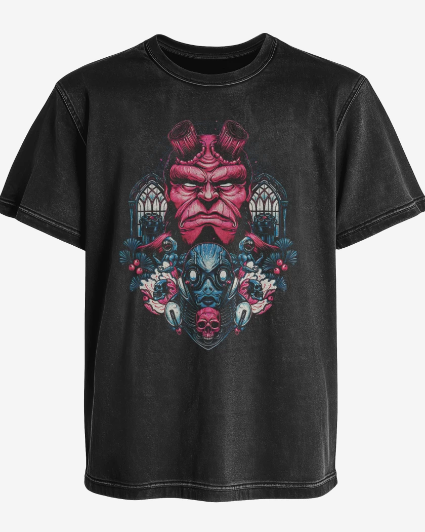Polera desgastada Hellboy and Sapiens
