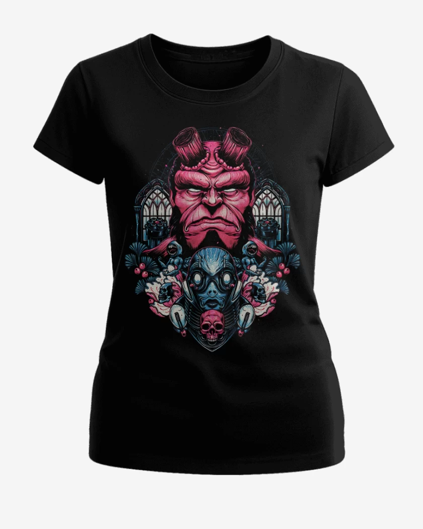 Polera de Mujer Negro de Hellboy and Sapiens