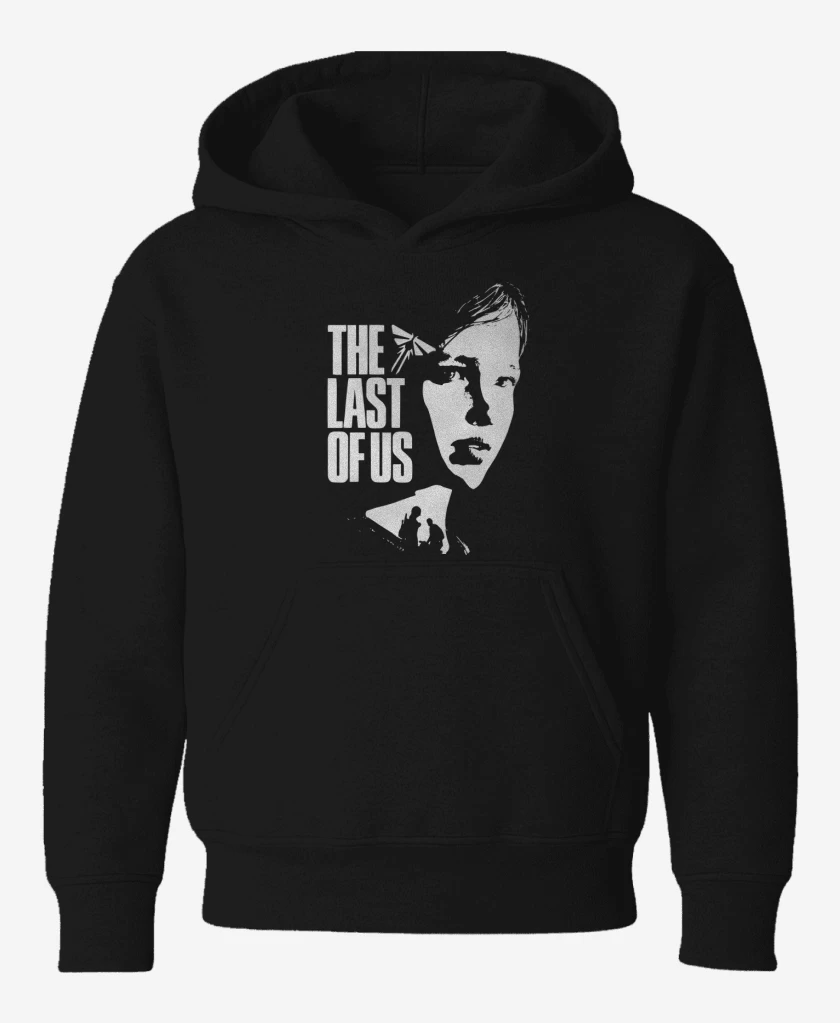 Poleron de niño Negro de TLOU - Ellie B&W