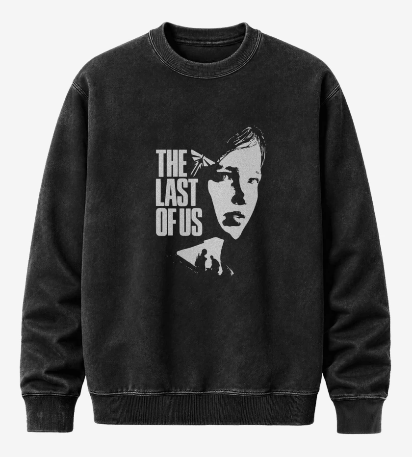 Poleron Polo Acid Wash Negro de TLOU - Ellie B&W