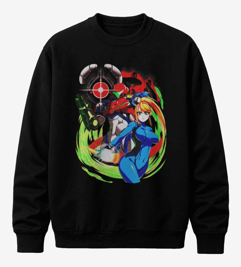 Poleron polo Negro de Samus Metroid