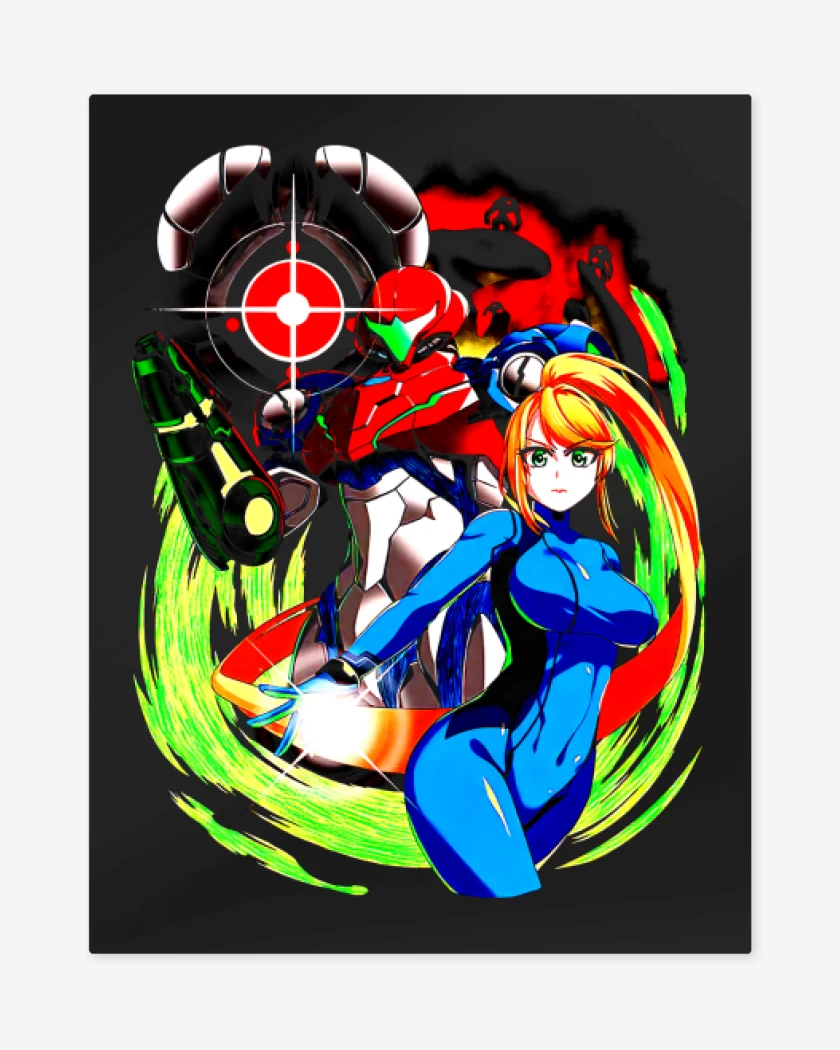 Print metalico Negro de Samus Metroid