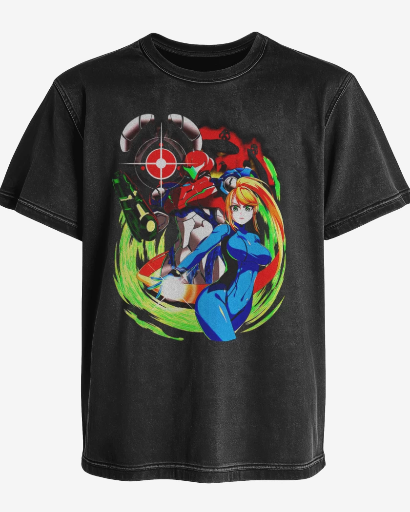 Polera desgastada Samus Metroid