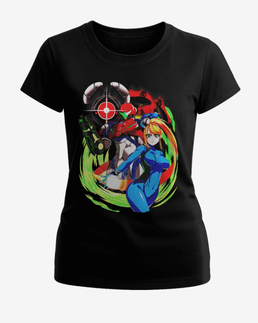 Polera de Mujer Negro de Samus Metroid