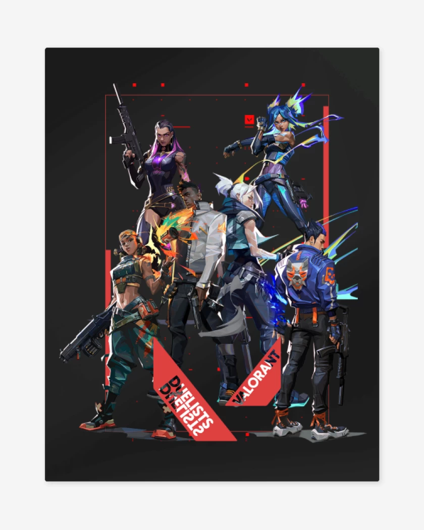 Print metalico Negro de Duelists Valorant