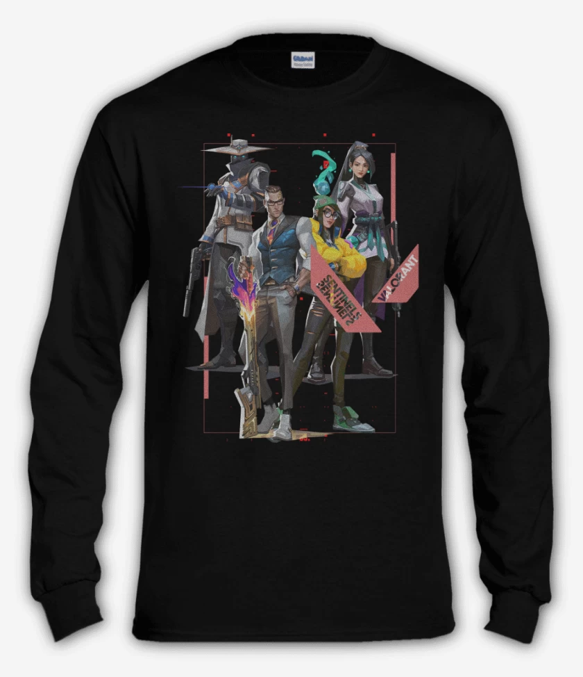 Polera manga larga Negro de Sentinels Valorant