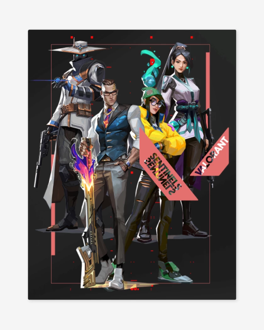 Print metalico Negro de Sentinels Valorant