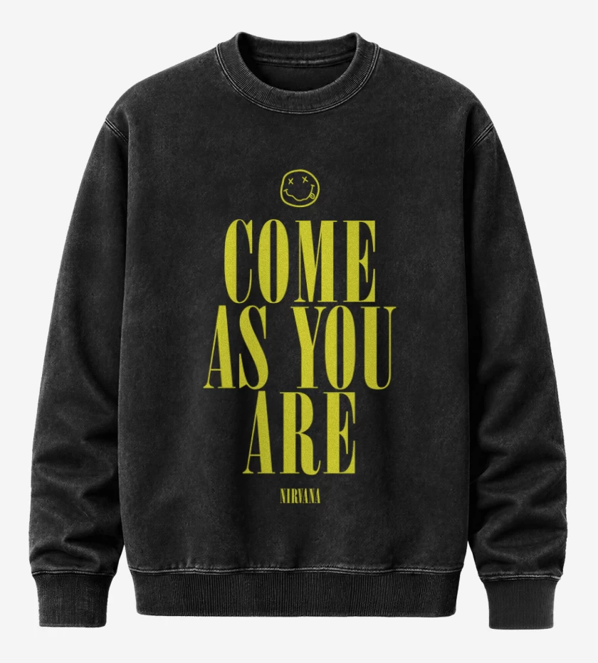 Poleron Polo Acid Wash Negro de Come as you are