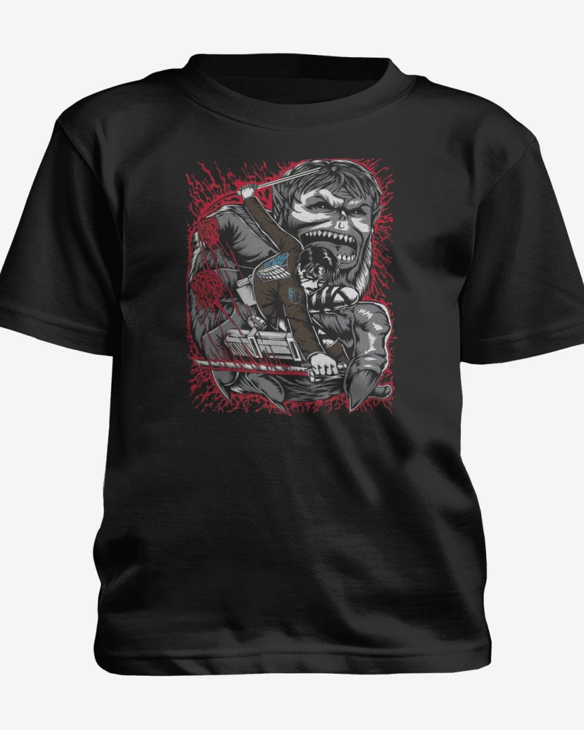 Polera de niño Negro de Levi x Titan Bestia