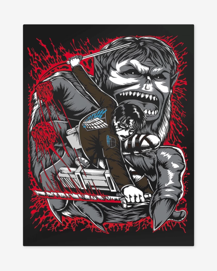 Print metalico Negro de Levi x Titan Bestia