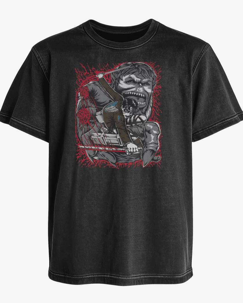 Polera desgastada Levi x Titan Bestia