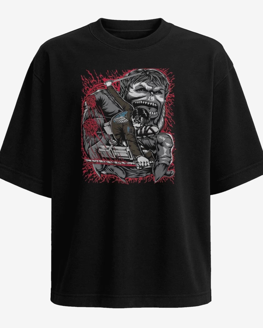 Polera Oversize Levi x Titan Bestia