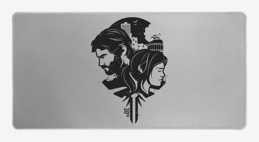 Mouse pad Gamer TLOU - Joe & Ellie B&W