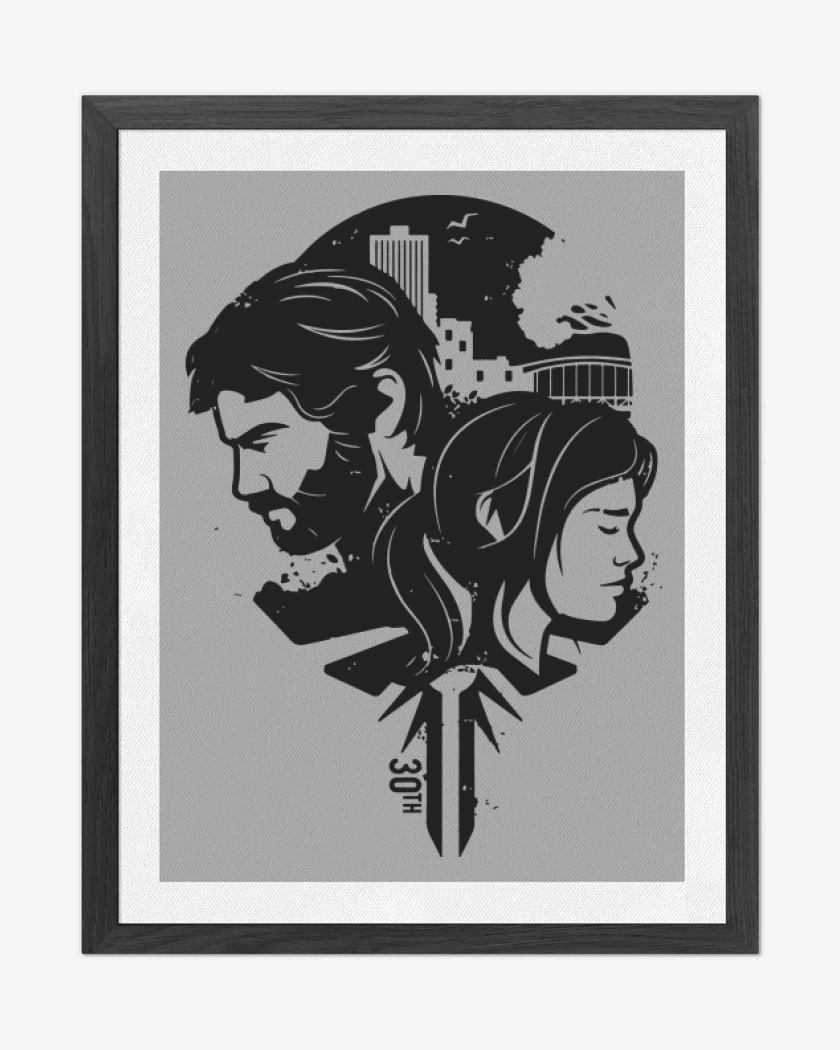 Cuadro decorativo TLOU - Joe & Ellie B&W