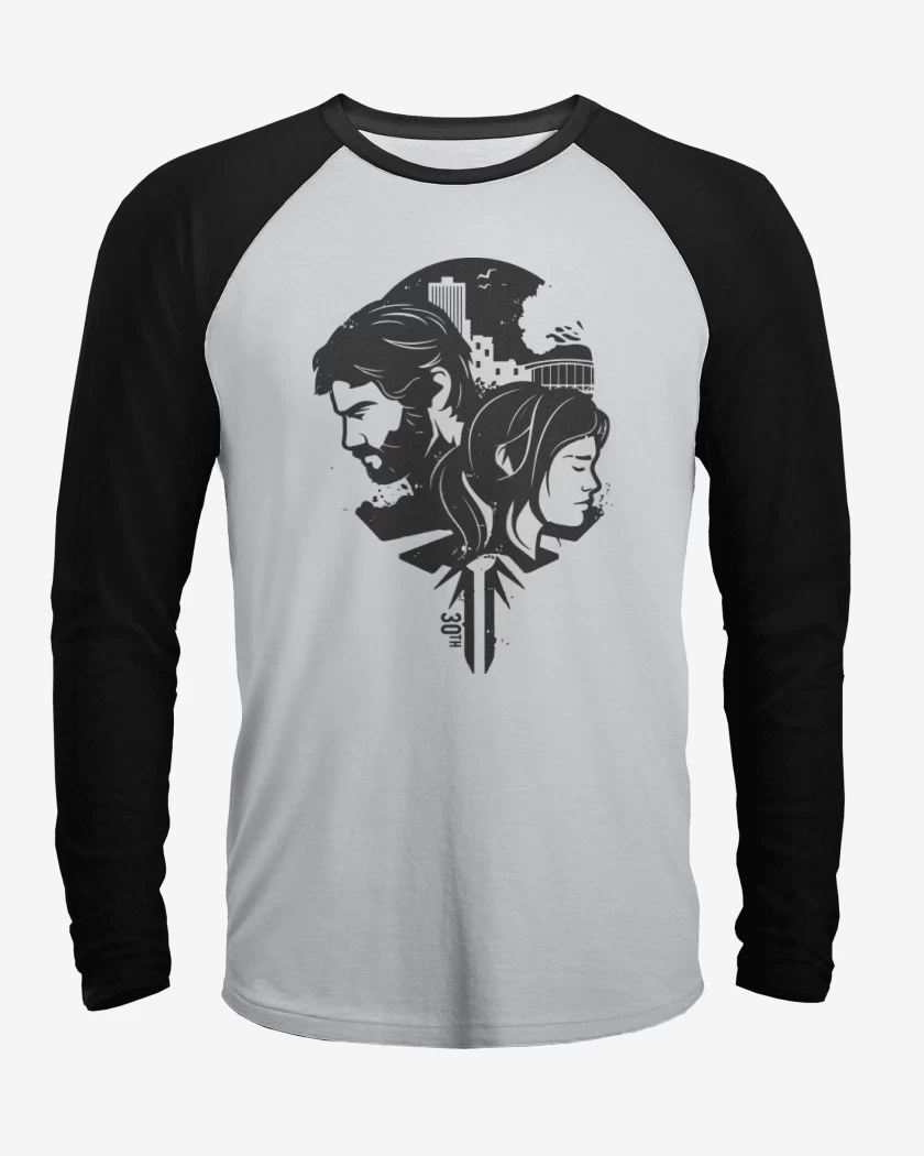 Polera Raglan TLOU - Joe & Ellie B&W