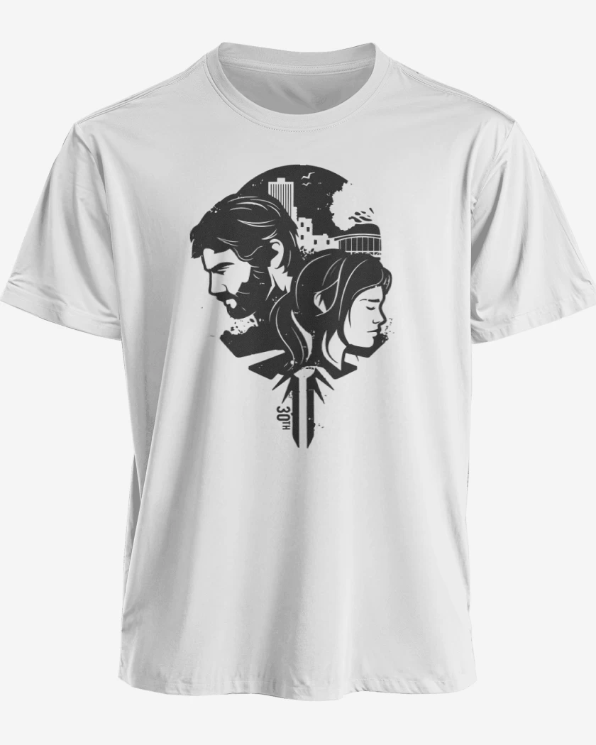 Polera premium TLOU - Joe & Ellie B&W