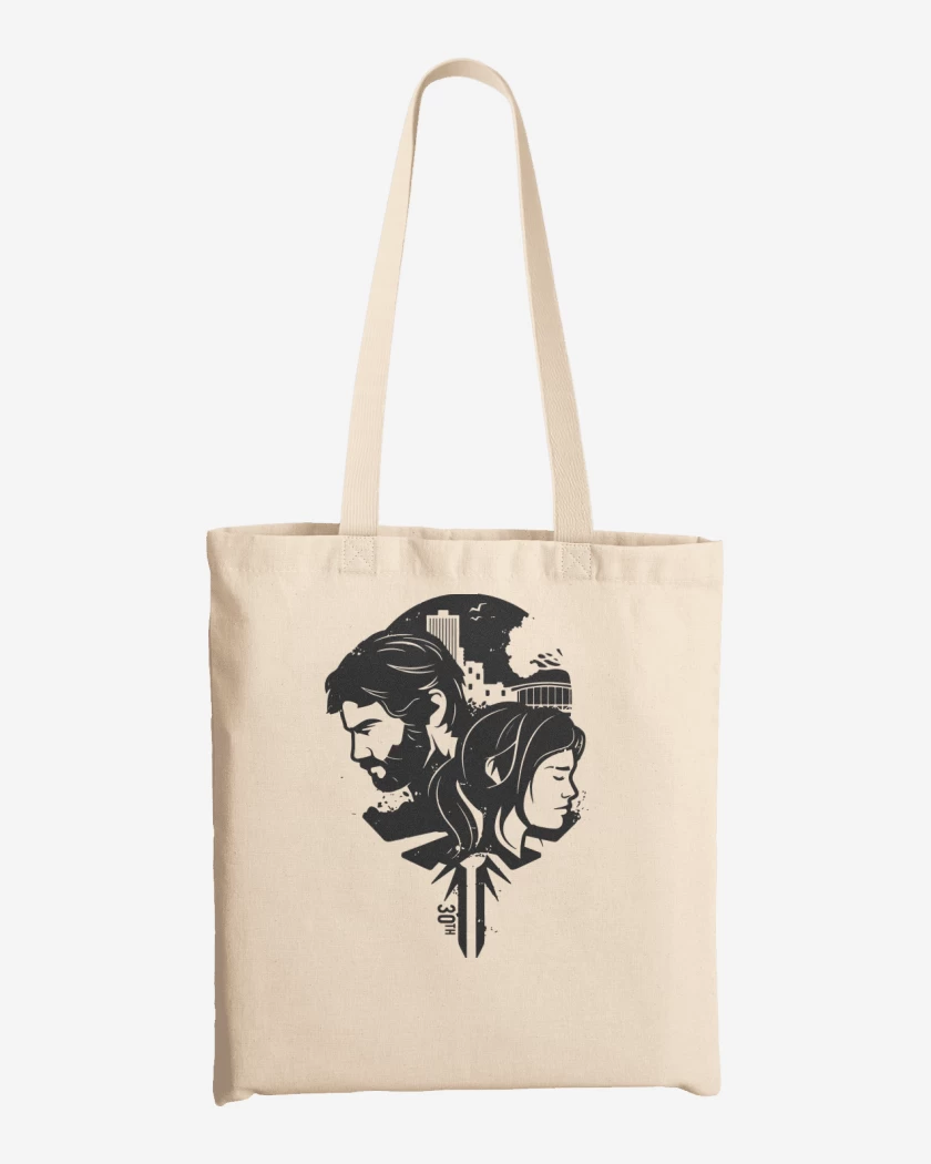 Totebag TLOU - Joe & Ellie B&W
