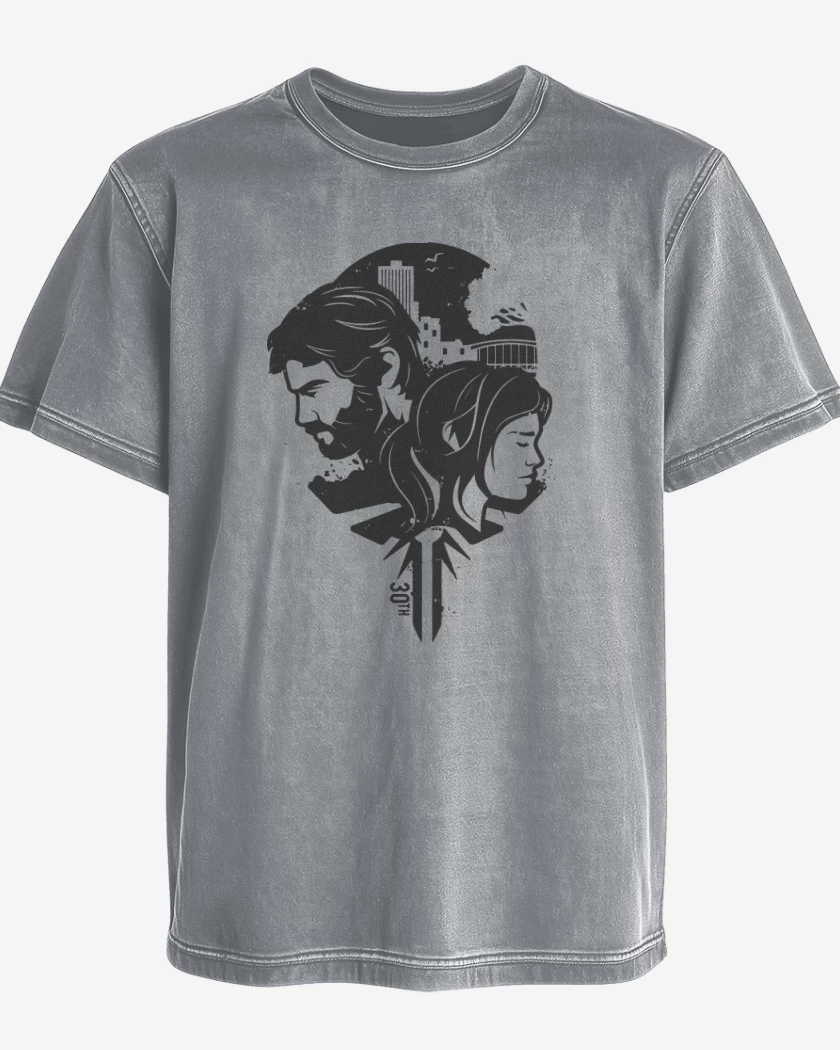 Polera desgastada TLOU - Joe & Ellie B&W