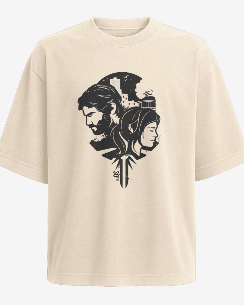 Polera Oversize TLOU - Joe & Ellie B&W
