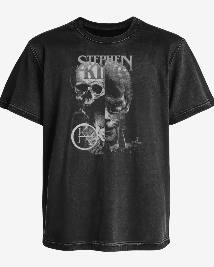 Polera desgastada Negro de Stephen Sematary