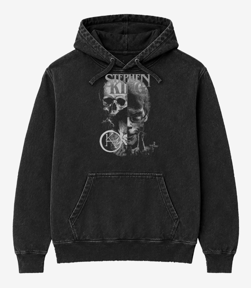 Poleron Canguro Acid Wash Negro de Stephen Sematary