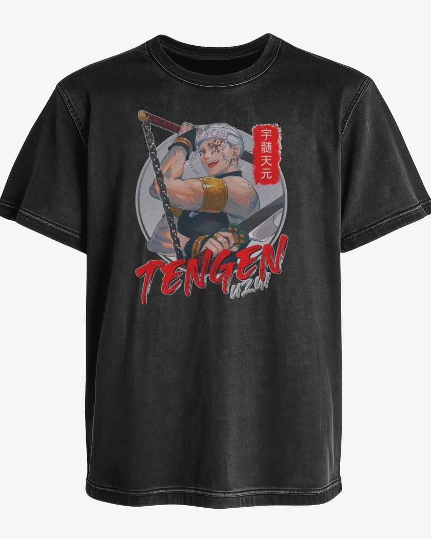 Polera desgastada Negro de Tengen Uzui