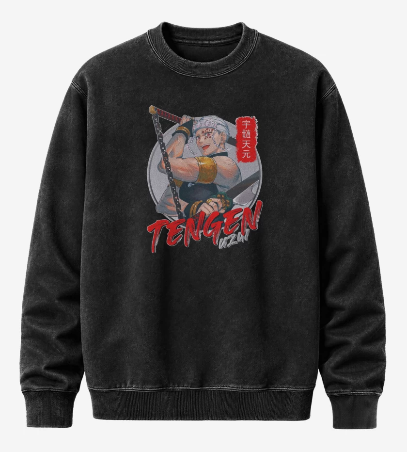 Poleron Polo Acid Wash Negro de Tengen Uzui