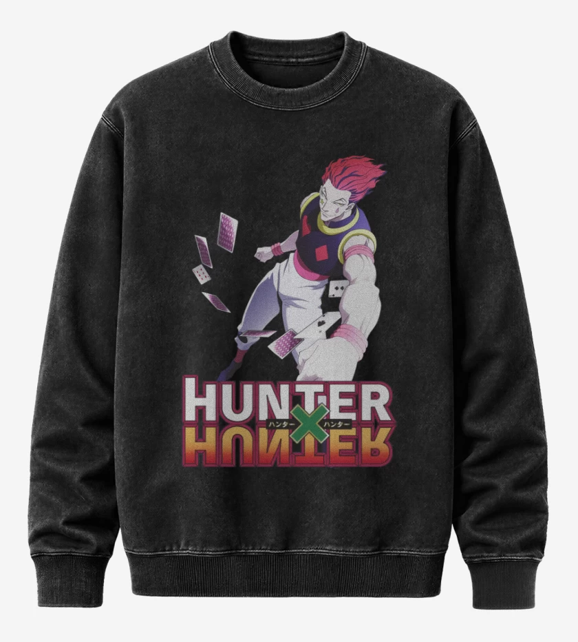 Poleron Polo Acid Wash Negro de Hisoka HxH