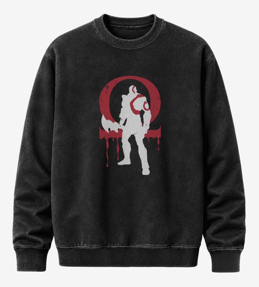 Poleron Polo Acid Wash Negro de God Of War
