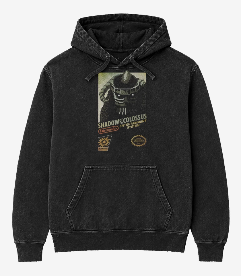 Poleron Canguro Acid Wash Negro de Shadow of the Colossus ES