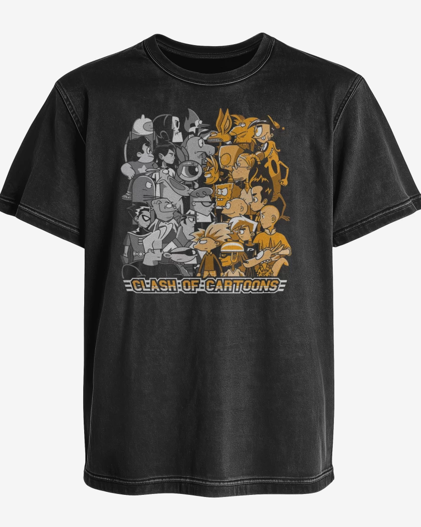 Polera desgastada Clash of Cartoons