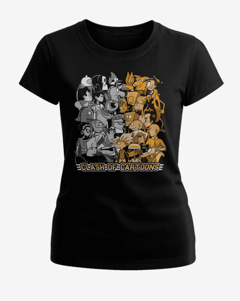 Polera de Mujer Negro de Clash of Cartoons