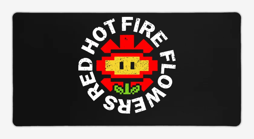 Mouse pad Gamer Negro de Red Hot Fire Flowers